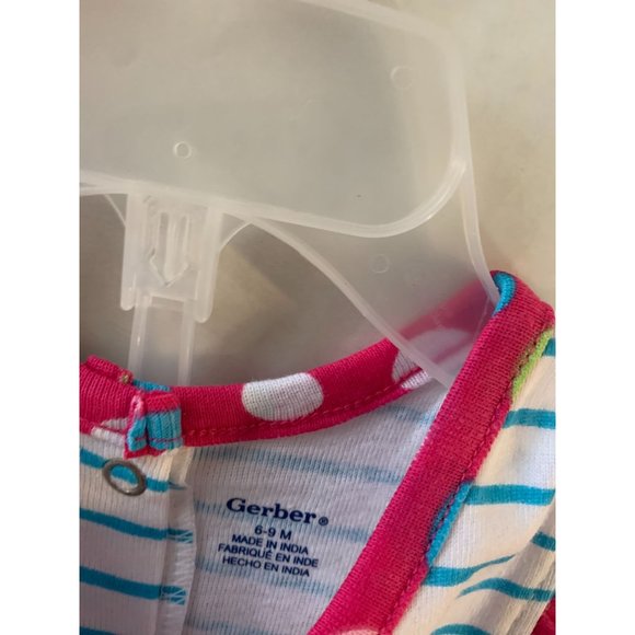 New Gerbers Girls Infant Baby Size 6 9 months 3. piece Set outfit Pink Polka Str - Picture 5 of 5